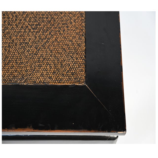 Antique Chinese Lacquered Rattan Top Coffee Table For Sale In New York - Image 6 of 13