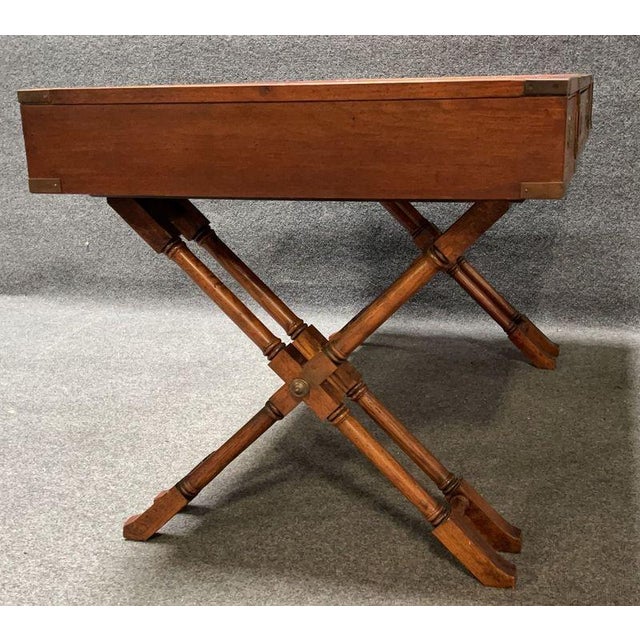 Brandt Mid-Century Modern Campaign-Style Desk With Chair For Sale In San Diego - Image 6 of 11