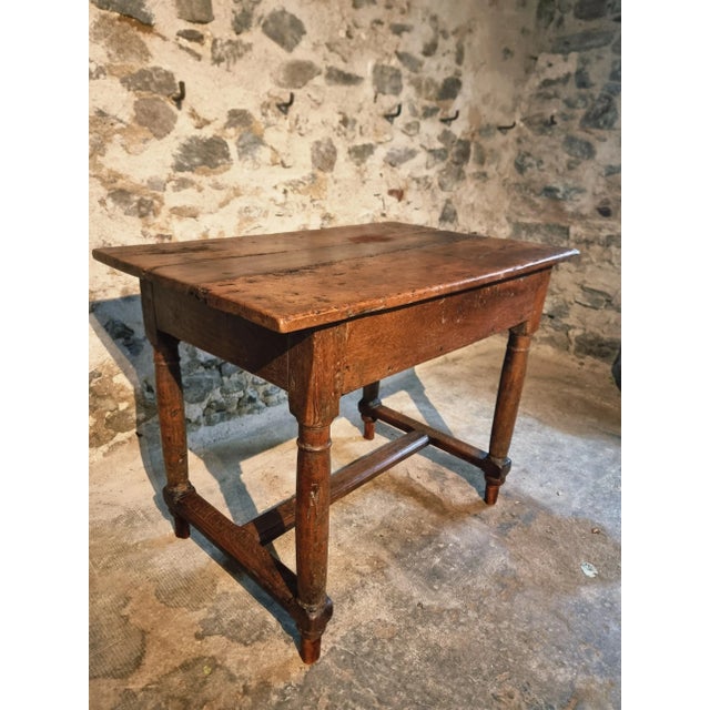 Small Antique Rustic Worktable with Storage For Sale - Image 12 of 18
