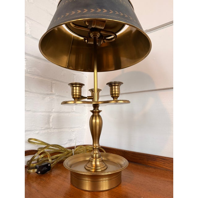 Late 20th Century French Empire-Style Brass Bouillotte Lamp For Sale - Image 4 of 15