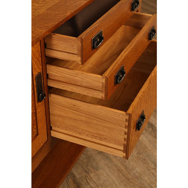 Wood Stickley Mission Collection Oak Sideboard For Sale - Image 7 of 18