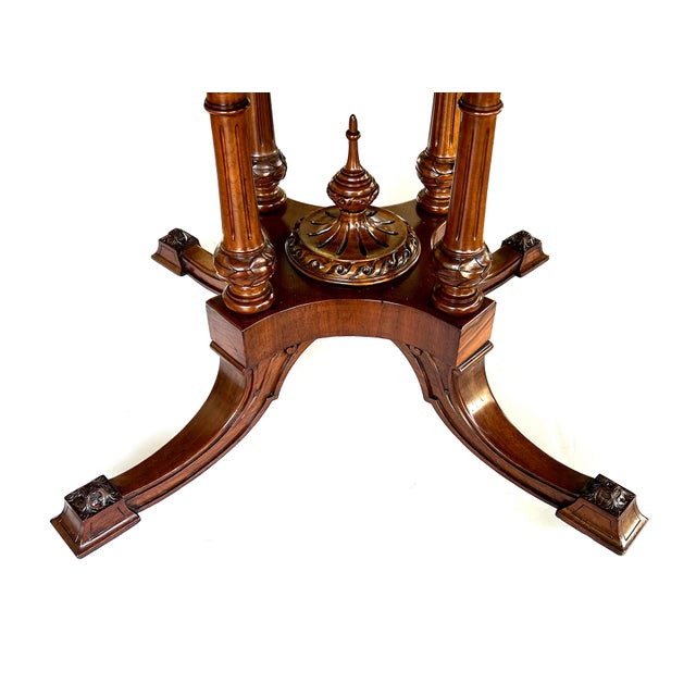 An English Burr Walnut and Marquetry Tilt-Top Oval Breakfast/Center Table For Sale - Image 11 of 13