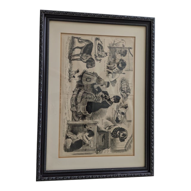 1900 Vintage Woodcut Illustration Hundemarkt in Apolda For Sale