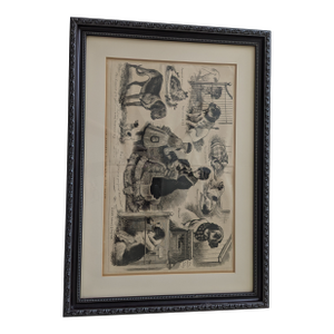 1900 Vintage Woodcut Illustration Hundemarkt in Apolda