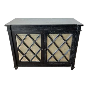 Mirrored Ebonized Cabinet by Noir Furniture