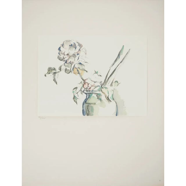Paul cezanne (1839-1906) roses in a vase, 1971 lithograph and stencil after a watercolor (jacomet workshop) unsigned...