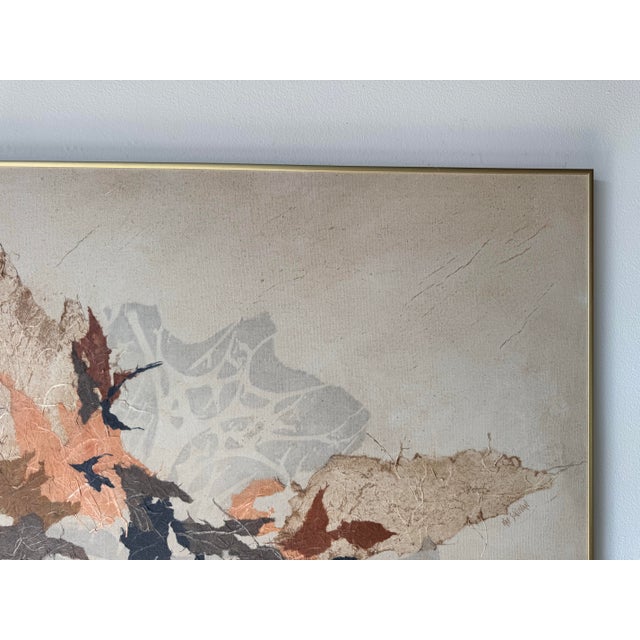 Textile 1980’s Kay Sullivan Mixed Media Expressionist Abstract Acrylic on Canvas Painting For Sale - Image 7 of 12