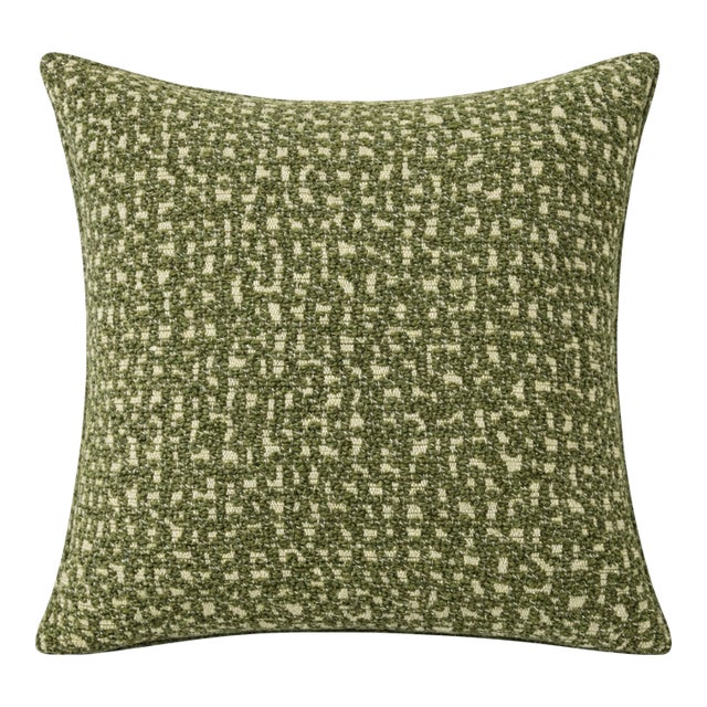 Serra Woven Pillow Cover in Green For Sale