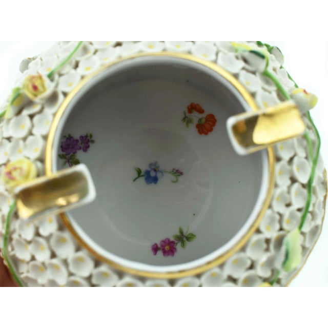 Vintage Kalk Porcelain Ashtray Intricate Floral Design Germany For Sale - Image 6 of 8