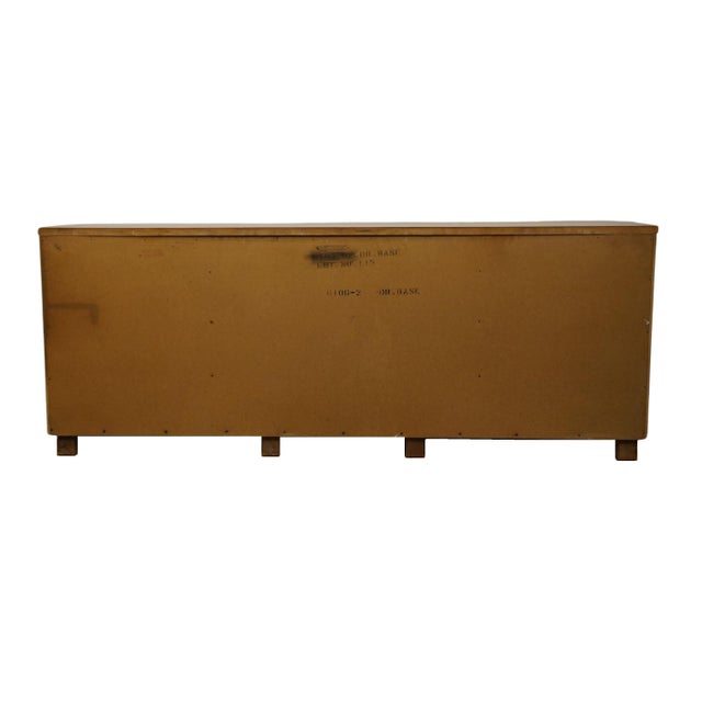 American of Martinsville Banded Walnut British Imperial 80" Triple Dresser 6106-2 For Sale - Image 11 of 12