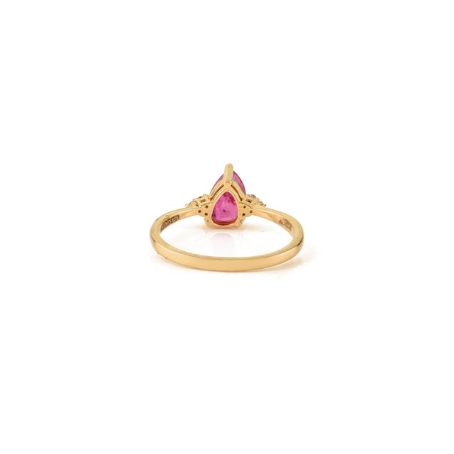 Metal 1.21 Carat Certified Ruby and Diamond Statement Ring Size 5.5 for Wedding in 14k Gold For Sale - Image 7 of 14