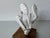 Vintage White Metal Cactus Table Sculpture on Wood Base – Signed Illegible For Sale - Image 4 of 10
