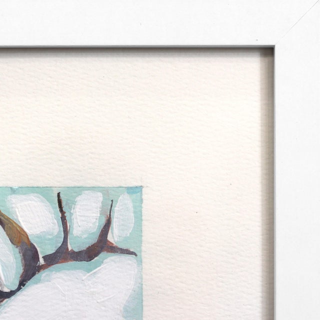 Abstract Buck Yeah - Abstract Deer Painting on Paper With White Frame Original Artwork by Kellie Newsome For Sale - Image 3 of 8