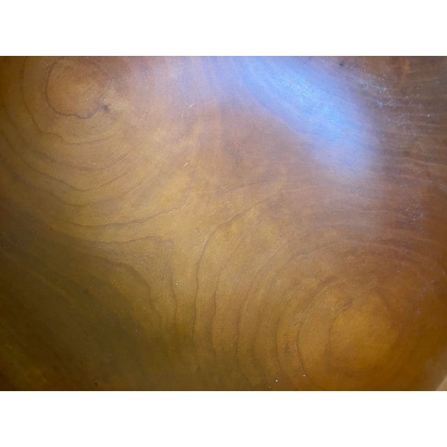 1970s Large Turned Cherry Wood Bowl Rodger Jacobs Artist Craftsman For Sale - Image 4 of 12