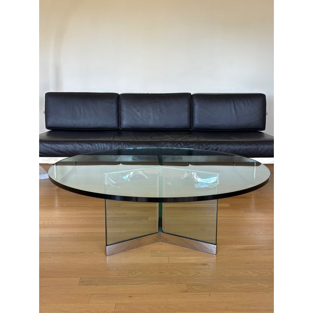 Attributed to Leon Rosen for Pace Glass and Chrome Coffee Table, 1970 For Sale - Image 10 of 10