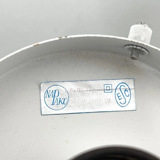 1970s Milk Glass Brass Table Lamp attributed to Napako, 1970s For Sale - Image 5 of 11