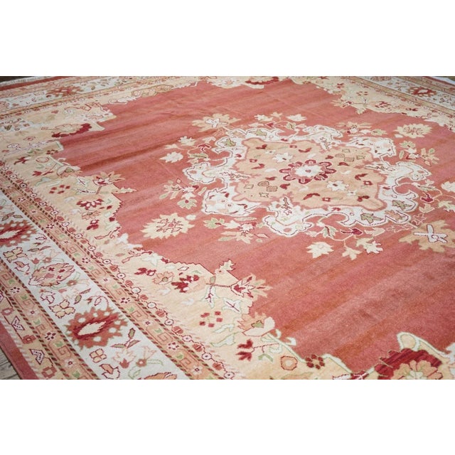19th Century Vintage Oushak Rug 12'1'' x 15' For Sale - Image 5 of 9