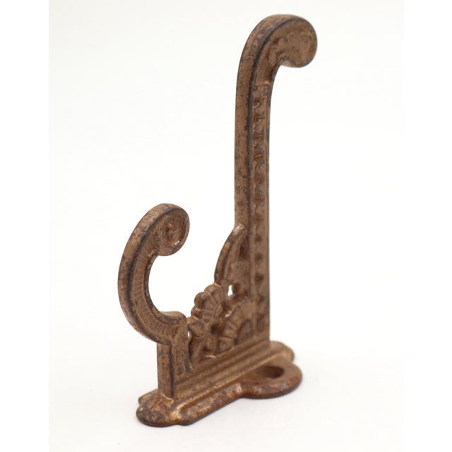 Traditional Antique Eastlake Distressed Cast Iron Wall Hook For Sale - Image 3 of 6