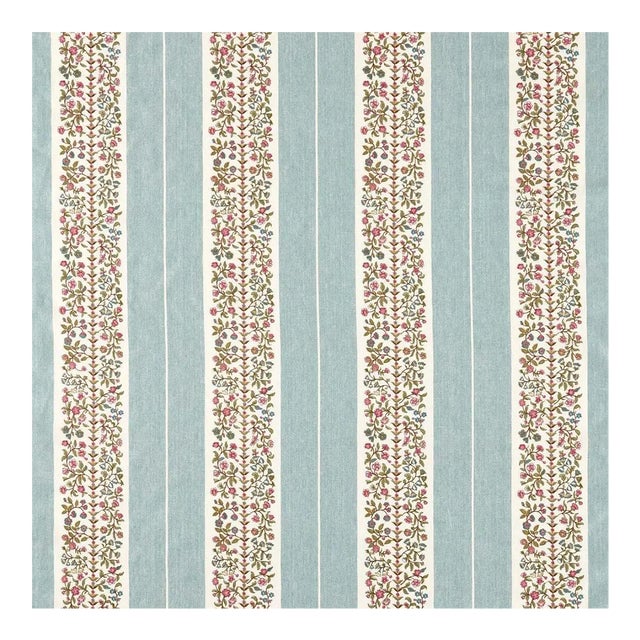 Sanderson Pergola Embroidery Fabric in Mineral Blue For Sale