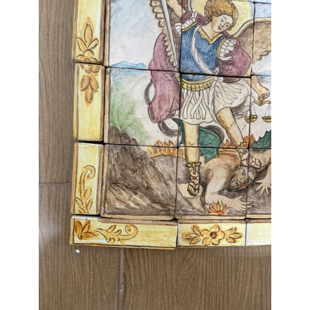 1950s Tile Montage of St. Michael the Archangel, 1950s, Set of 26 For Sale - Image 5 of 13