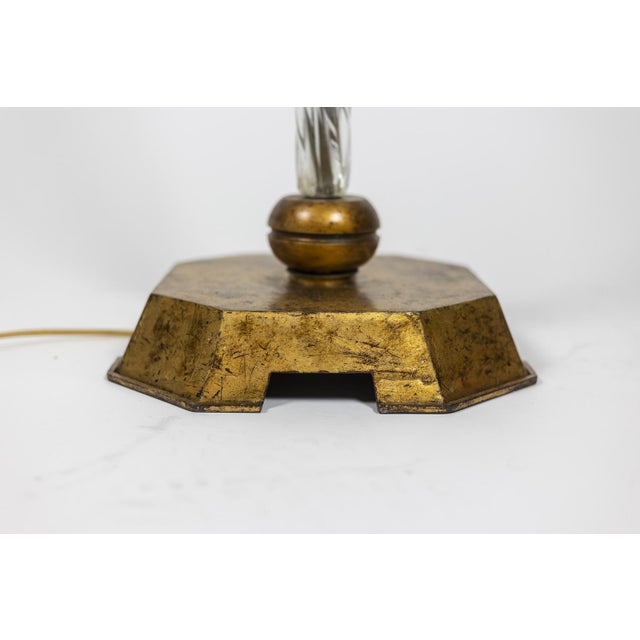 Metal Floor Lamp in Glass and Gilded Metal from Maison Baguès, 1950s For Sale - Image 7 of 10
