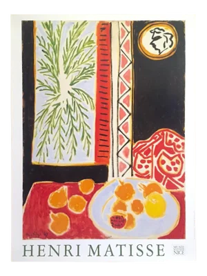 Henri Matisse Vintage Lithograph Print Musee Matisse Nice Poster " Still Life With Pomegranates " 1947