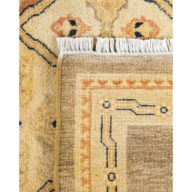 1990s Vintage Traditional Hand Knotted Wool Area Rug, Olive - 6'0" X 8'5" For Sale - Image 5 of 9