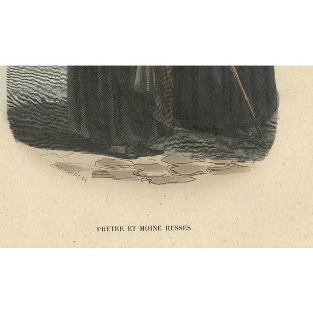 Markaert after Auguste Wahlen, Russian Priest and Monk, 1845, Hand-Coloured Lithograph on Paper For Sale - Image 5 of 10