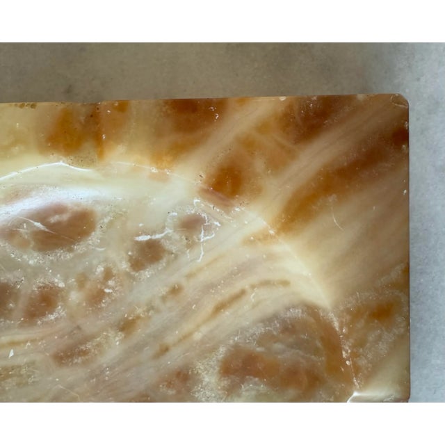 Large Vintage Square Alabaster Ashtray For Sale - Image 10 of 10