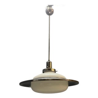 Space Age Chrome Pendant Lamp attributed to Gino Sarfatti, 1950s For Sale