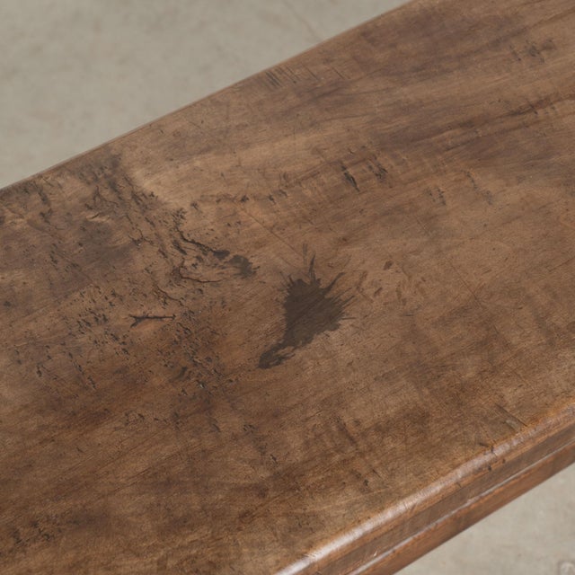 Early 20th Century French Chestnut Trestle Bench For Sale - Image 6 of 13
