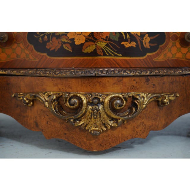 French Marble Top Inlaid Bronze Mounted Chest For Sale - Image 17 of 18