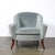 This graceful Art Deco Scroll Form Lounge Chair w/ Walnut Supports & Powder-Blue Velvet Mohair originated in the United...
