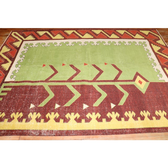 Zabihi Collection Eclectic Turkish Deco Zeki Muren Rug - 6'9" x 9'6" For Sale In New York - Image 6 of 11