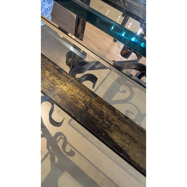 Spanish Gilt Metal Scrollwork Side Tables - a Pair For Sale - Image 15 of 18