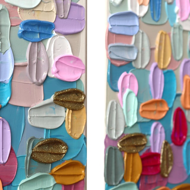 Breathtaking - Large Original Abstract Textural Impasto Triptych Painting by Shiri Phillips For Sale - Image 4 of 10