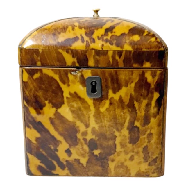 Mid 19th Century Regency Faux Tortoiseshell Box With Sterling Silver Details For Sale