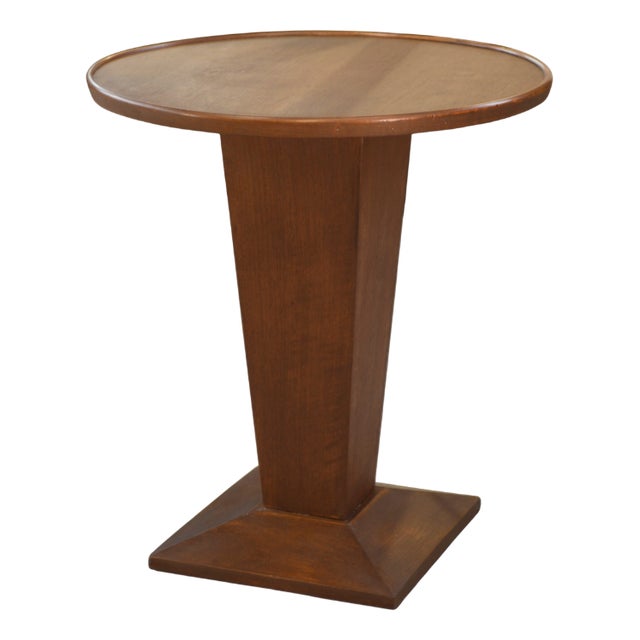Art Deco Sapelli Veneer Pedestal Table, 1940s For Sale