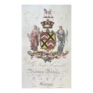1764 British Coat of Arms Engraving of Virginia Governor