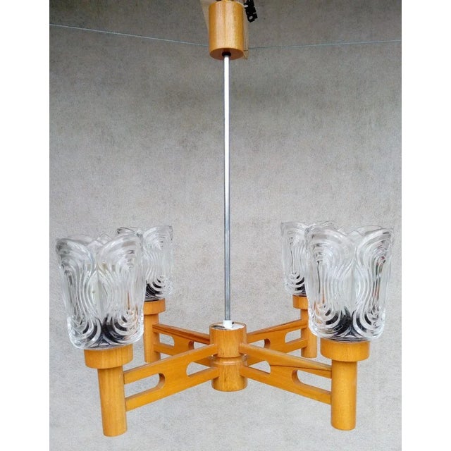 Vintage Type 7141/410 Chandelier by Drevo Humpolec for Inva Litomerice, 1970s For Sale - Image 11 of 11