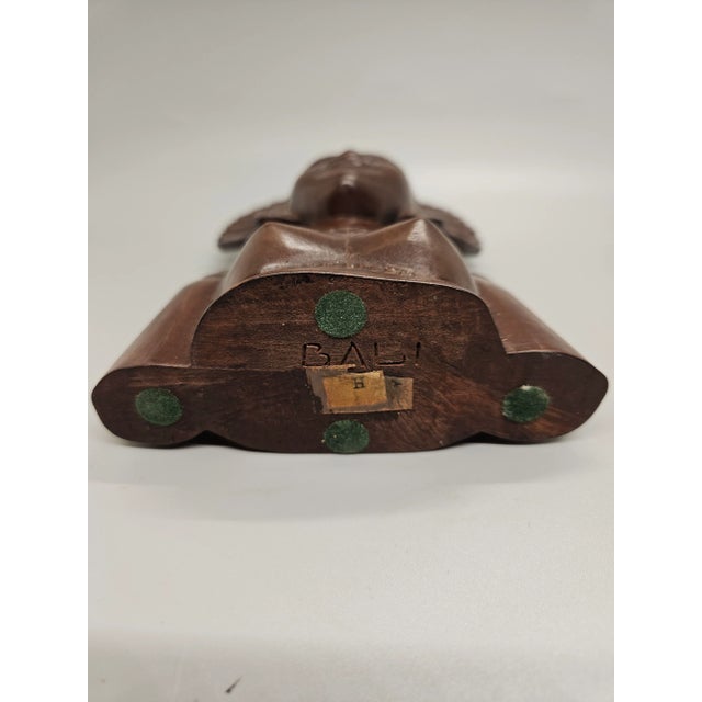 Figurative Vintage Hand Carved Wooden Bali Dancer Bust Sculpture For Sale - Image 3 of 3