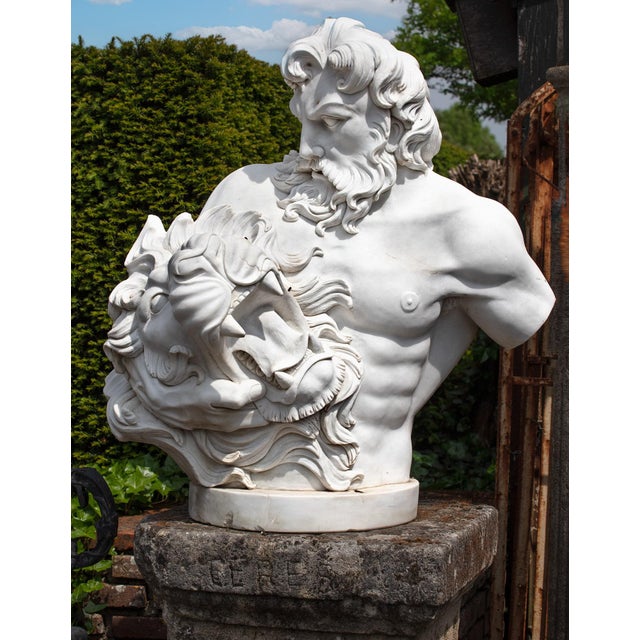 Bust of Hercules and the Nemean Lion, Late 20th Century, Marble For Sale - Image 6 of 6