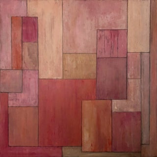 Contemporary Geometric Abstract Square Oil Painting by Stephen Cimini For Sale