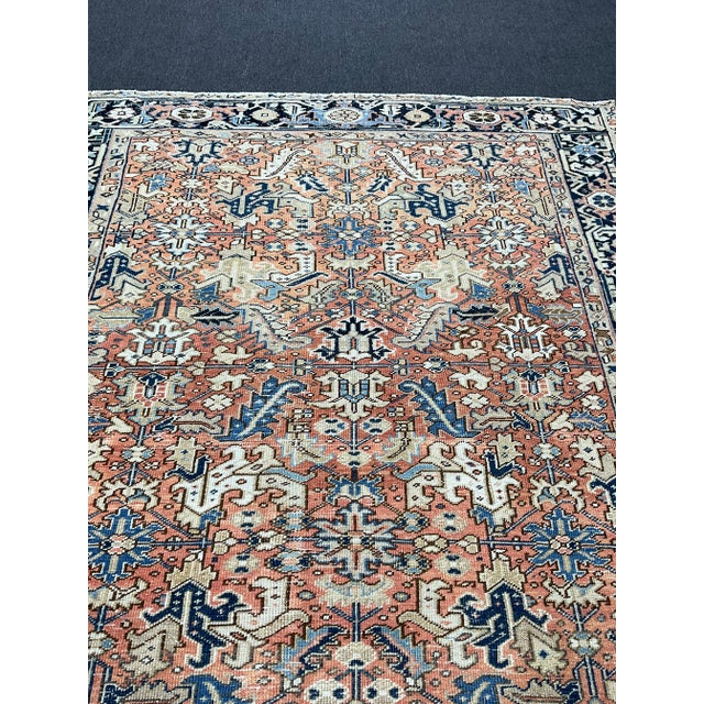 Red 1940s Persian Hand-Knotted Heriz Area Rug For Sale - Image 8 of 10