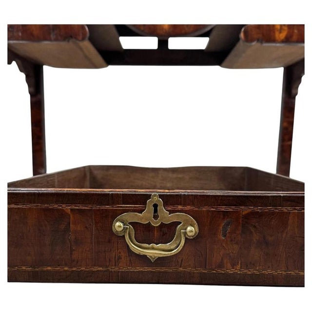 Antique English Queen Anne Style Walnut Side Table, 1700s For Sale - Image 3 of 12