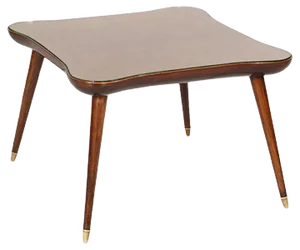 Mid-Century Walnut & Glass Coffee Table by Gio Ponti