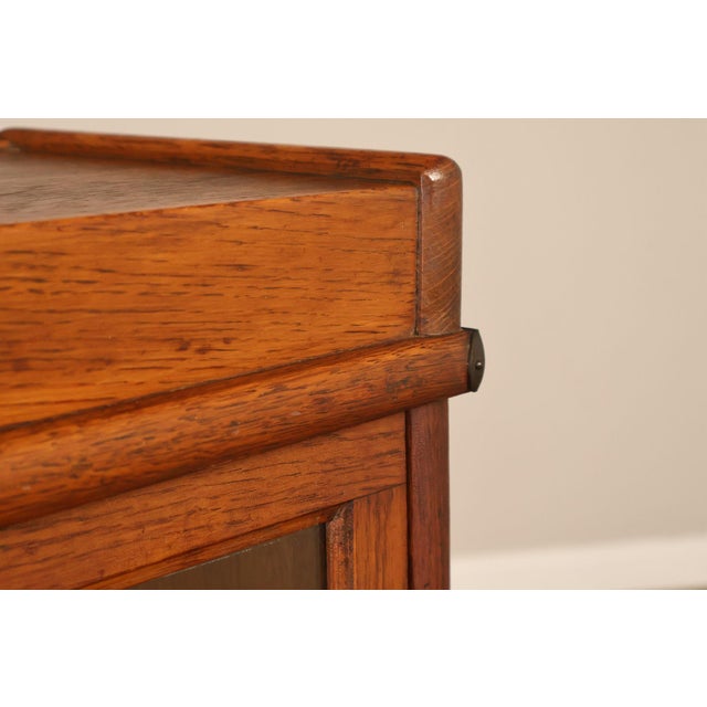 Macey Antique Oak Three Section Barrister Bookcase For Sale In Philadelphia - Image 6 of 18