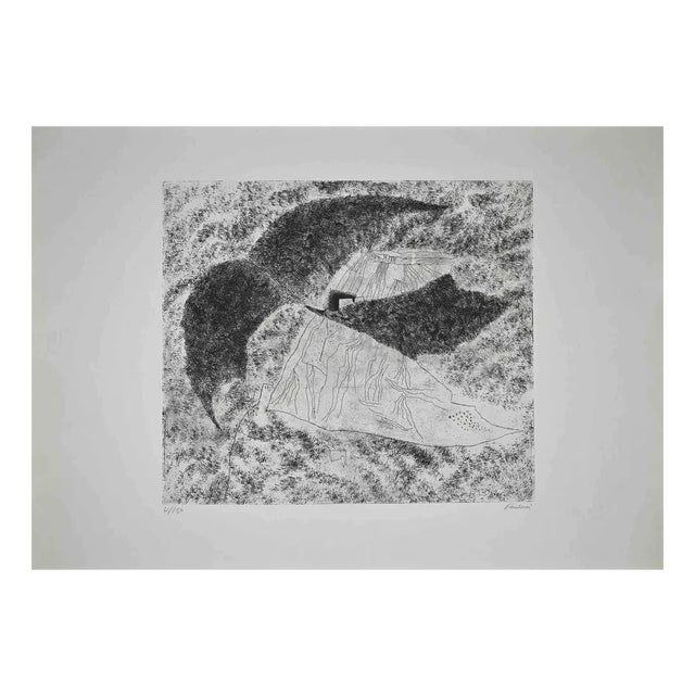 Enrico Paulucci, Landscape, Original Etching, Mid 20t Century For Sale