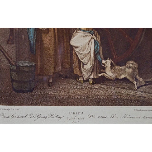 Figurative Fresh Gathered Peas: An 18th C. Engraving From the Series 'The Cries of London', 1795 For Sale - Image 3 of 4
