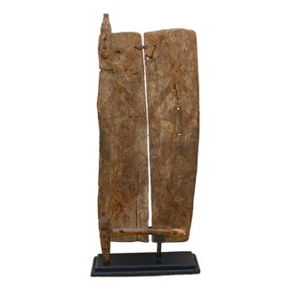 Antique Farmhouse African Two Plank Carved Door For Sale